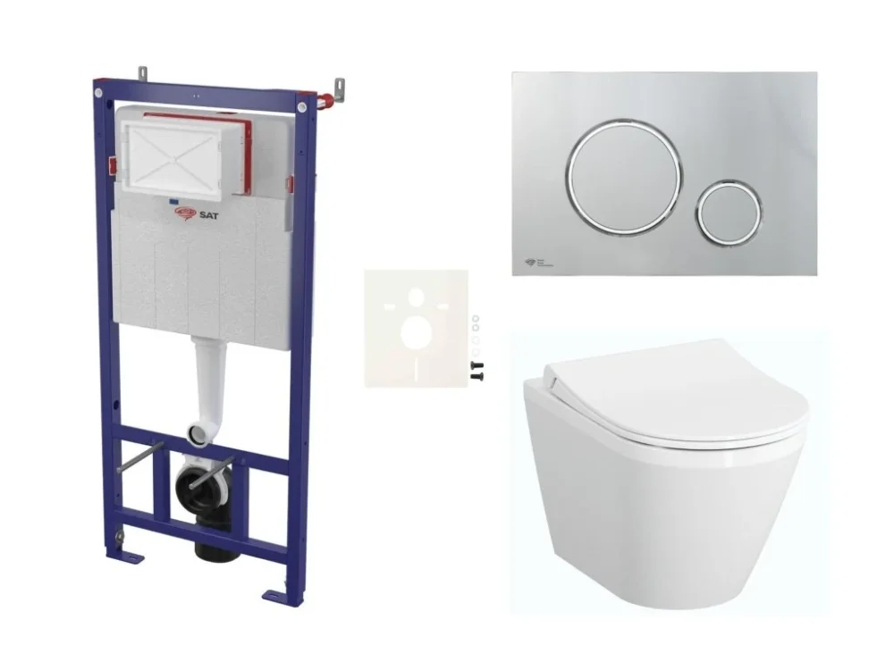 SAT Cenově zvýhodněný závěsný WC set SAT do lehkých stěn / předstěnová montáž + WC VitrA Integra SIKOSSINTRESU71K Omezená Nabídka