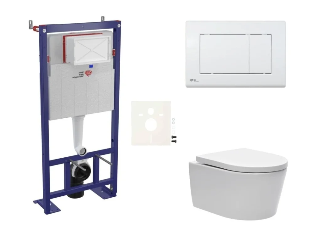 Přímo Od Výrobce SAT Cenově zvýhodněný závěsný WC set SAT do lehkých stěn / předstěnová montáž + WC SAT Brevis SIKOSSBR20