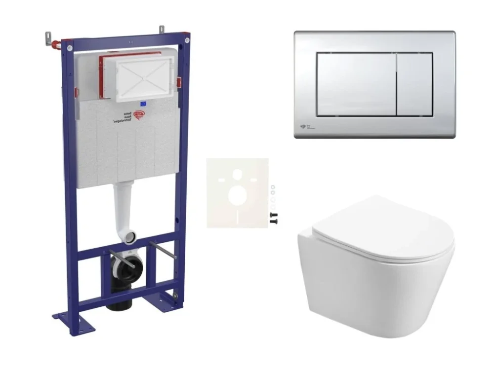 SAT Cenově zvýhodněný závěsný WC set SAT do lehkých stěn / předstěnová montáž + WC SAT Infinitio SIKOSSIN21 Vrácení Zdarma