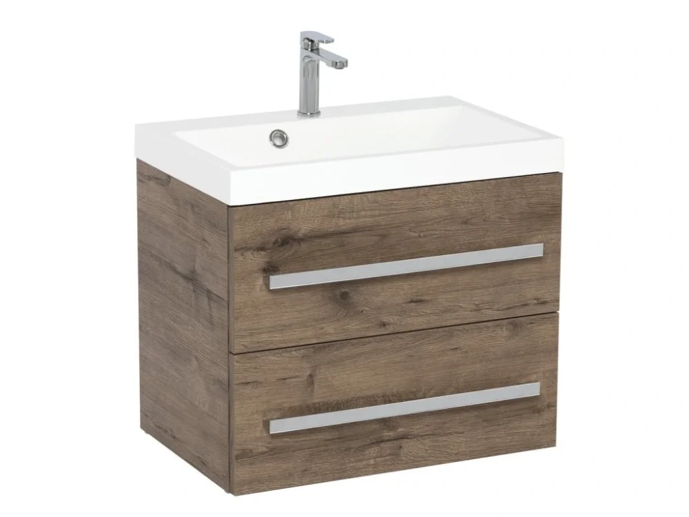 Vrácení Zdarma SAT Koupelnová skříňka s umyvadlem SAT Cube Way 60x40 cm dub wellington CUBE260ZDW