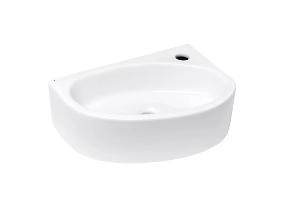 Glacera Rohové umývátko Glacera Bigio 42x29,5 cm otvor pro baterii vpravo BG4229 Koupit Online