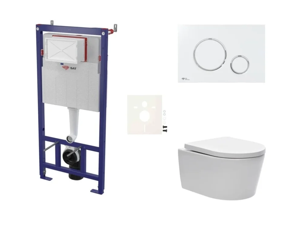 SAT Cenově zvýhodněný závěsný WC set SAT do lehkých stěn / předstěnová montáž + WC SAT Brevis SIKOSSBR70K Levný