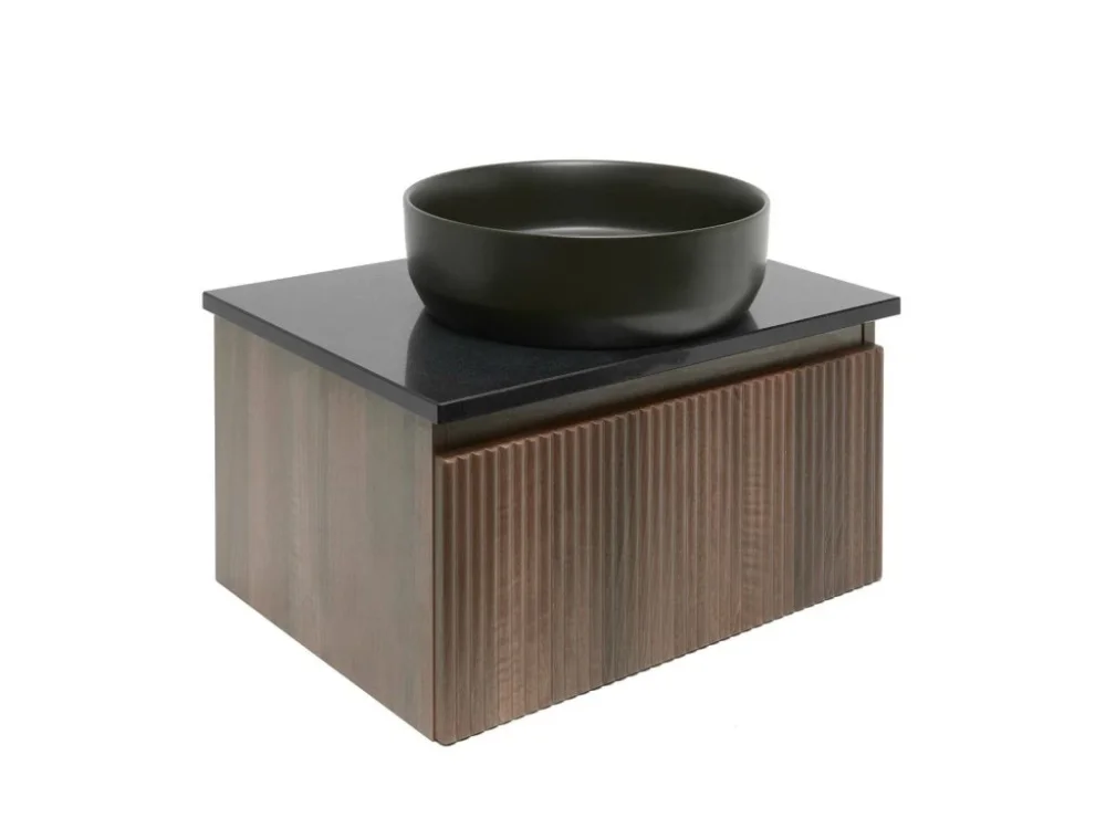 Dokud Zásoby Vydrží SAT Koupelnová skříňka s deskou z umělého kamene SAT Evolution 58x30x44,8 cm ořech mat SATEVO60NATK