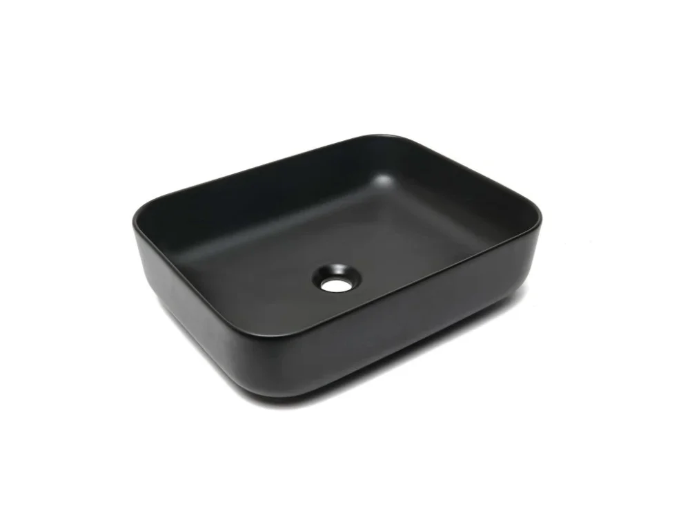 SAT Umyvadlo na desku SAT Infinitio 50x39 cm černá mat bez přepadu SATINF5039BKM Super Cena