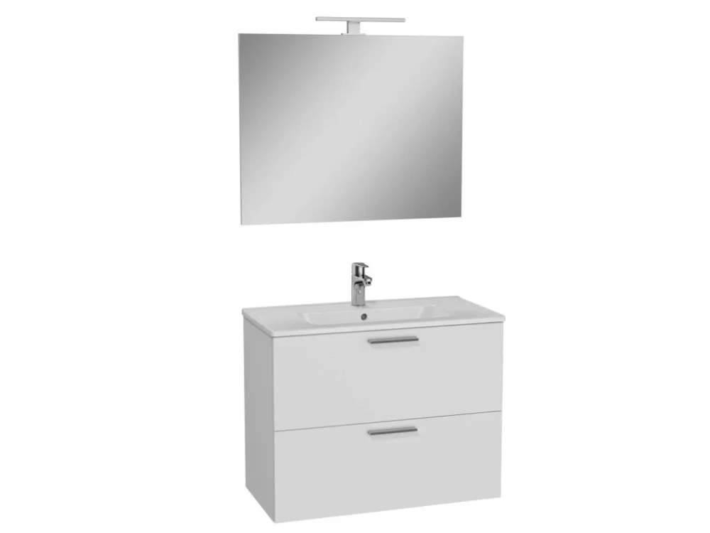 VitrA Koupelnová sestava s umyvadlem zrcadlem a osvětlením VitrA Mia 79x61x39,5 cm bílá lesk MIASET80B Speciální Cena