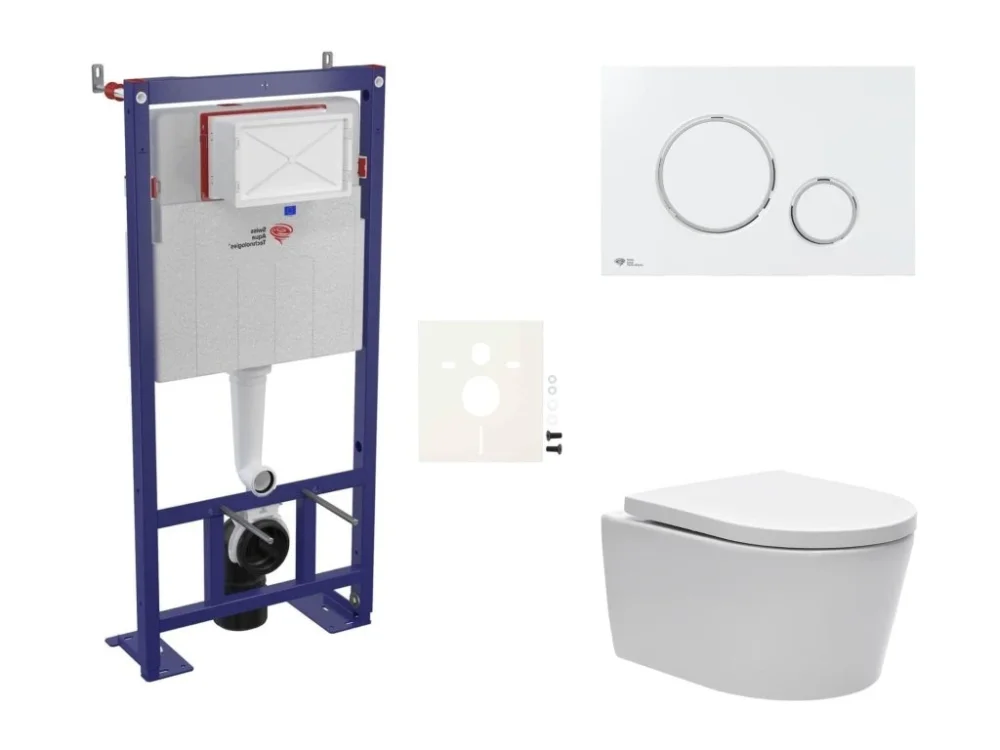 SAT Cenově zvýhodněný závěsný WC set SAT do lehkých stěn / předstěnová montáž + WC SAT Brevis SIKOSSBR70 Výhodná Nabídka