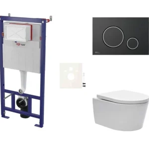 Značkový SAT Cenově zvýhodněný závěsný WC set SAT do lehkých stěn / předstěnová montáž + WC SAT Brevis SIKOSSBR78K