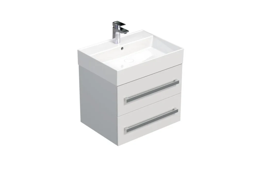 SAT Koupelnová skříňka s umyvadlem SAT Cube Way 60x53x46 cm bílá lesk CUBE46602BISAT Tovární Cena
