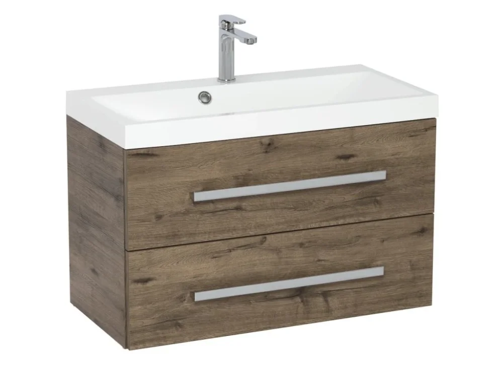 Časově Omezené SAT Koupelnová skříňka s umyvadlem SAT Cube Way 80x40 cm dub wellington CUBE280ZDW