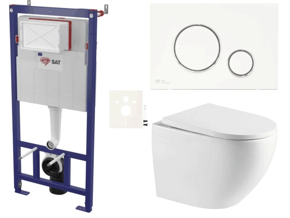 Horká Nabídka SAT Závěsný WC set do lehkých stěn / předstěnová SAT SIKOSSREX6770K