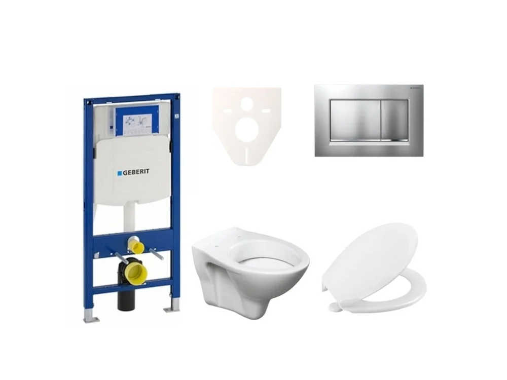 Autentický Ceramia Cenově zvýhodněný závěsný WC set Geberit do lehkých stěn / předstěnová montáž + WC Ceramia S-Line Pro 111.300.00.5NR7