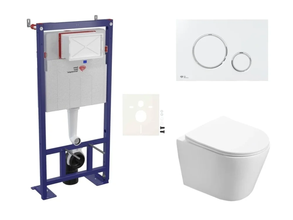 Ověřený SAT Cenově zvýhodněný závěsný WC set SAT do lehkých stěn / předstěnová montáž + WC SAT Infinitio SIKOSSIN70