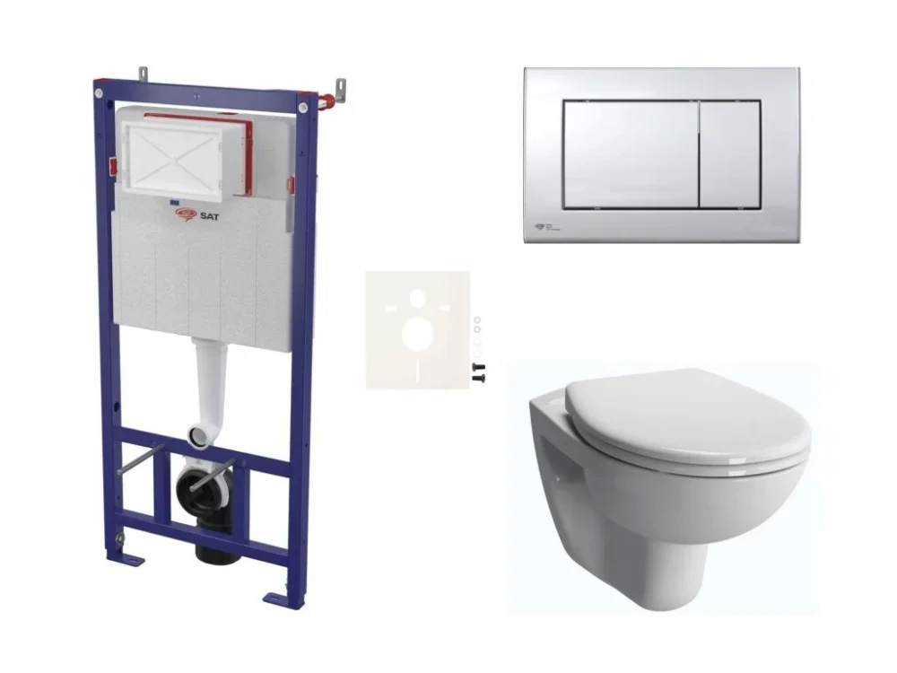 Levný SAT Cenově zvýhodněný závěsný WC set SAT do lehkých stěn / předstěnová montáž + WC VitrA Normus SIKOSSNOR21K