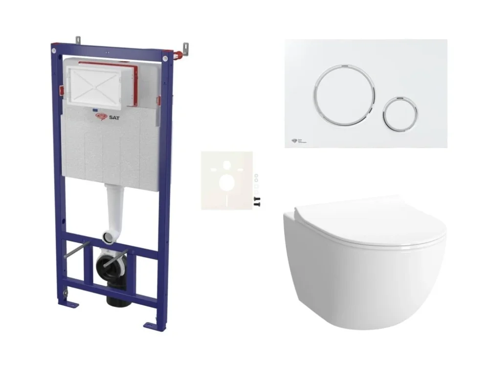 SAT Cenově zvýhodněný závěsný WC set SAT do lehkých stěn / předstěnová montáž + WC SAT Infinitio SIKOSSINF70K Ihned K Objednání