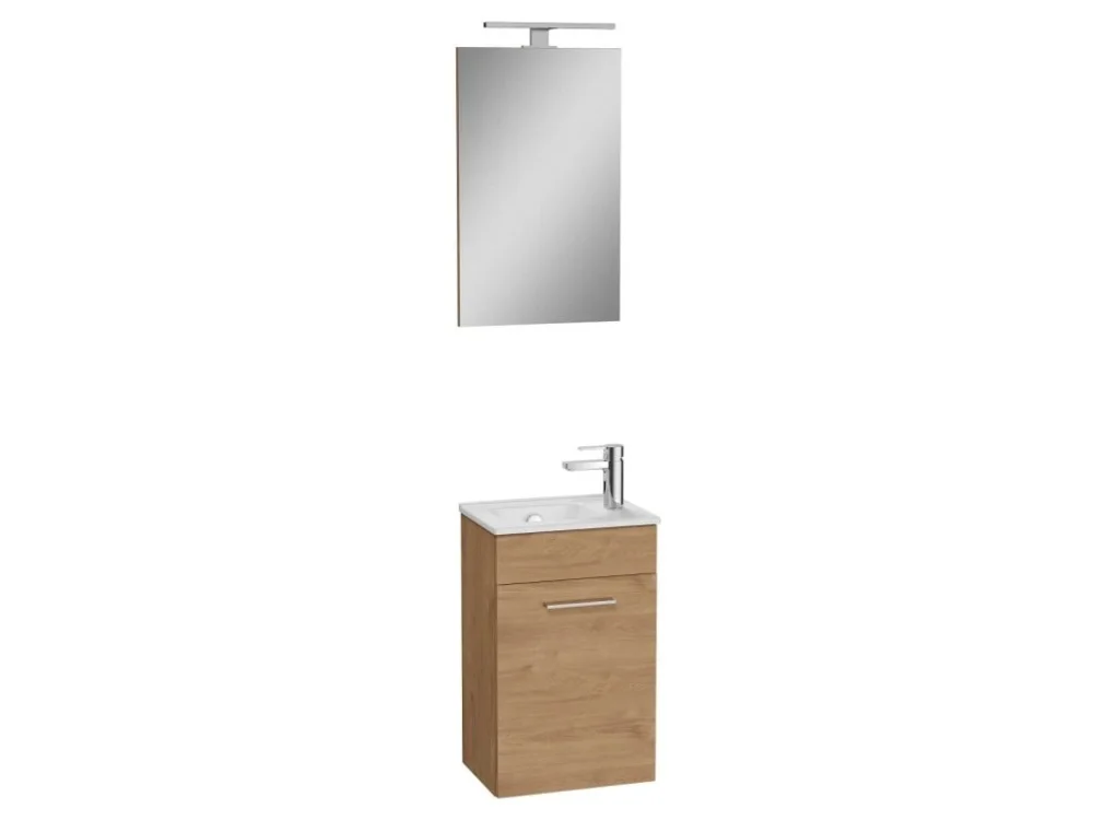 VitrA Koupelnová sestava s umyvadlem zrcadlem a osvětlením VitrA Mia 39x61x28 cm zlatý dub MIASET40D Sezónní Sleva