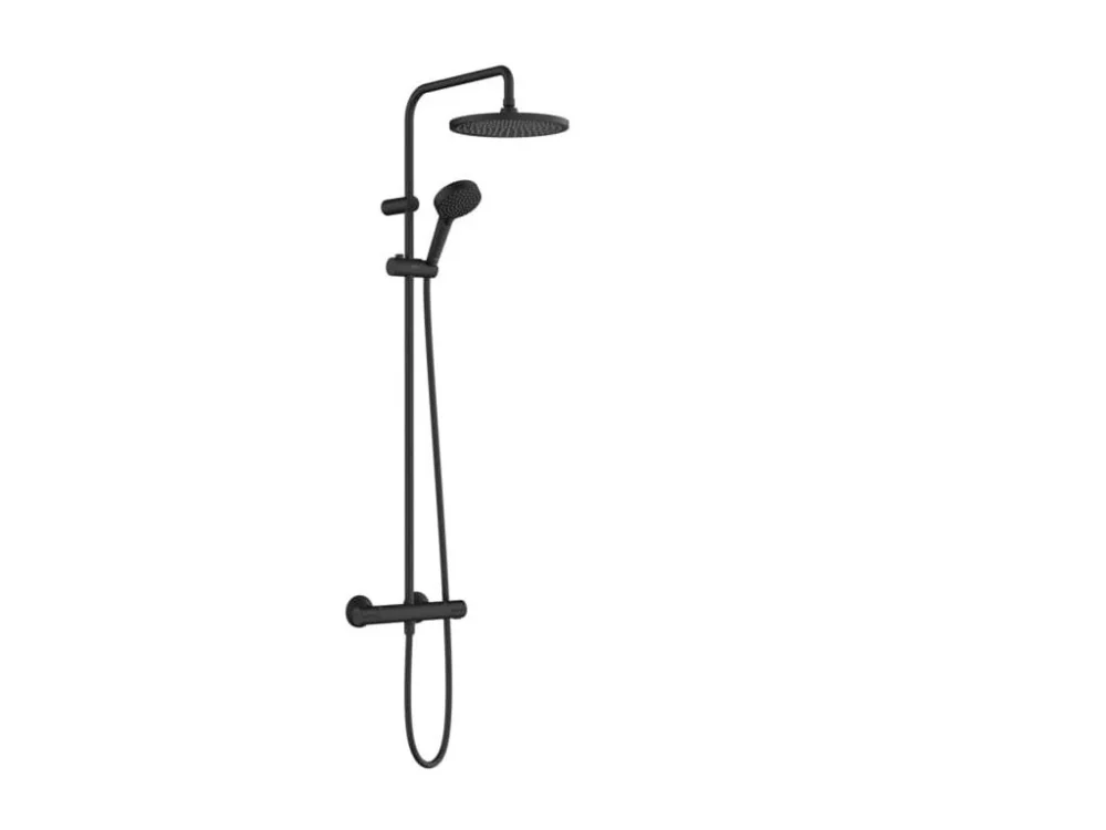 Ihned K Objednání Hansgrohe Sprchový systém Hansgrohe Vernis Blend na stěnu s termostatickou baterií matná černá 26426670