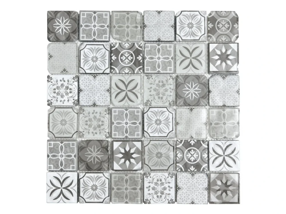 Premium Mosaic Skleněná mozaika Premium Mosaic černobílá 30x30 cm mat / lesk PATCHWORK48MIX1 Časově Omezené