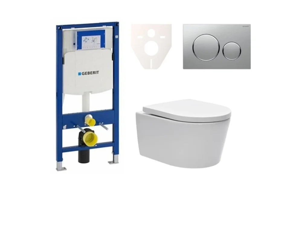 Aktuální SAT Cenově zvýhodněný závěsný WC set Geberit do lehkých stěn / předstěnová montáž + WC SAT Brevis SIKOGES3W42
