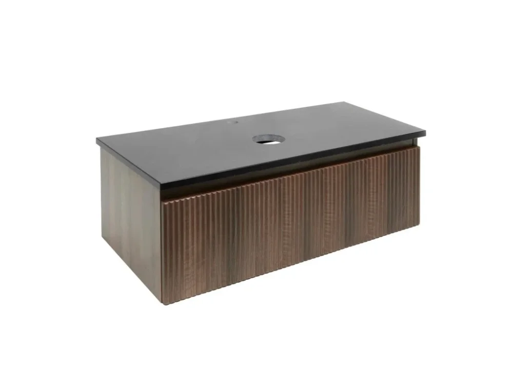 Bezpečná Platba SAT Koupelnová skříňka s deskou z umělého kamene SAT Evolution 98x30x44,8 cm ořech mat SATEVO100NATK
