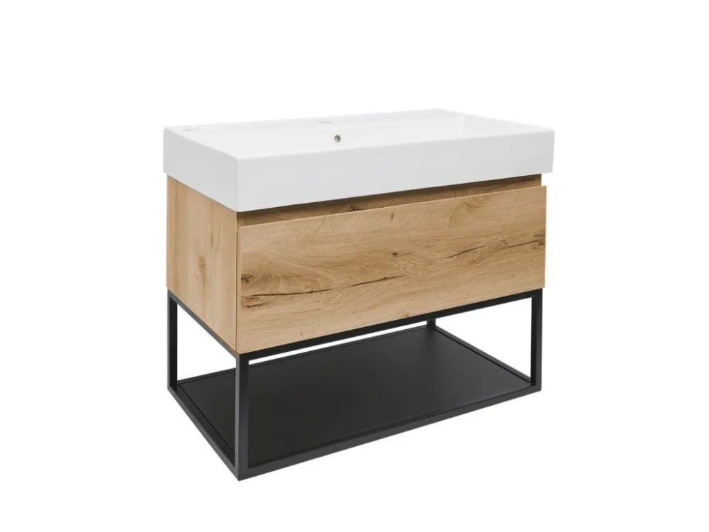 SAT Koupelnová skříňka s umyvadlem SAT B-Way 79x30x45 cm dub BWAY80OAKFU2 Dokud Zásoby Vydrží