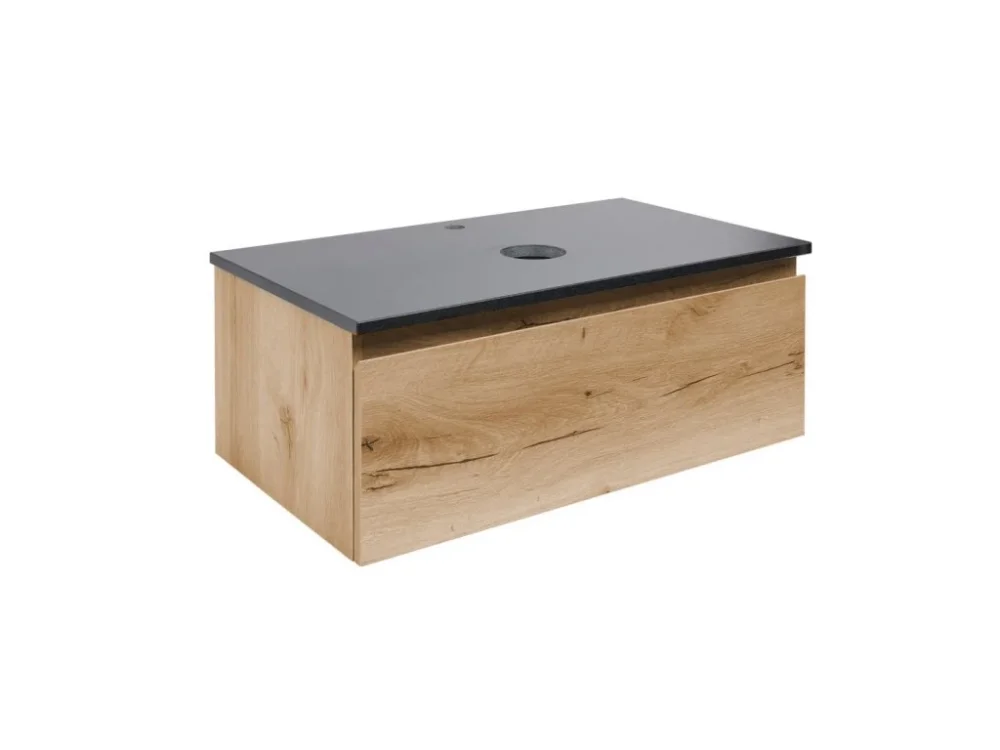 Nízká Cena SAT Koupelnová skříňka s žulovou krycí deskou SAT B-Way 79x30x45 cm dub BWAY80OAKZ