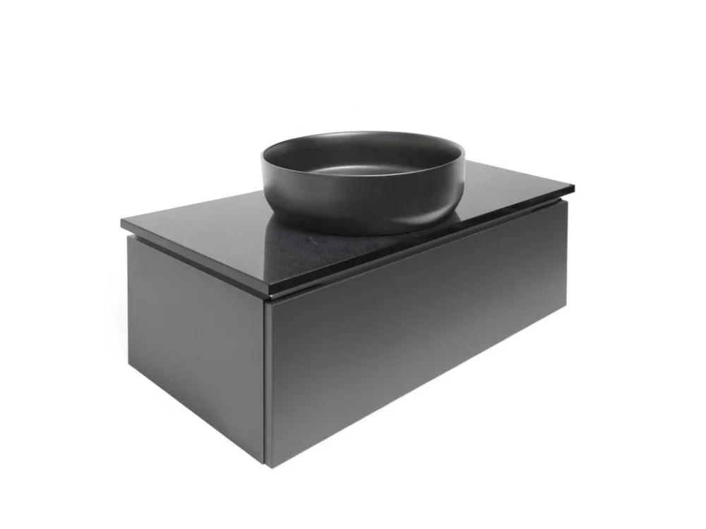 SAT Koupelnová skříňka s kamennou deskou SAT Feel 100x30x46 cm antracit mat SATFEEL100ANTTK Akce