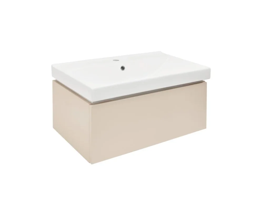 Akční Cena SAT Koupelnová skříňka s umyvadlem SAT Feel 80x30x46 cm pískově béžová mat SATFEEL80BEU1