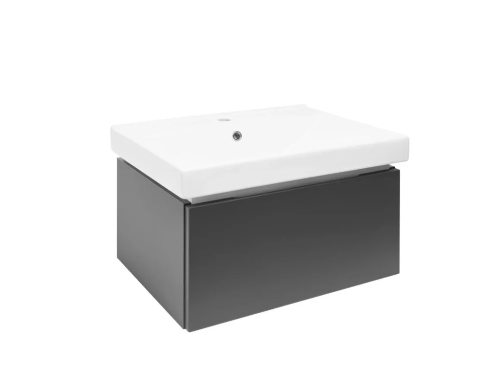 SAT Koupelnová skříňka s umyvadlem SAT Feel 60x30x46 cm antracit mat SATFEEL60ANTU1 Jen Po Omezenou Doba