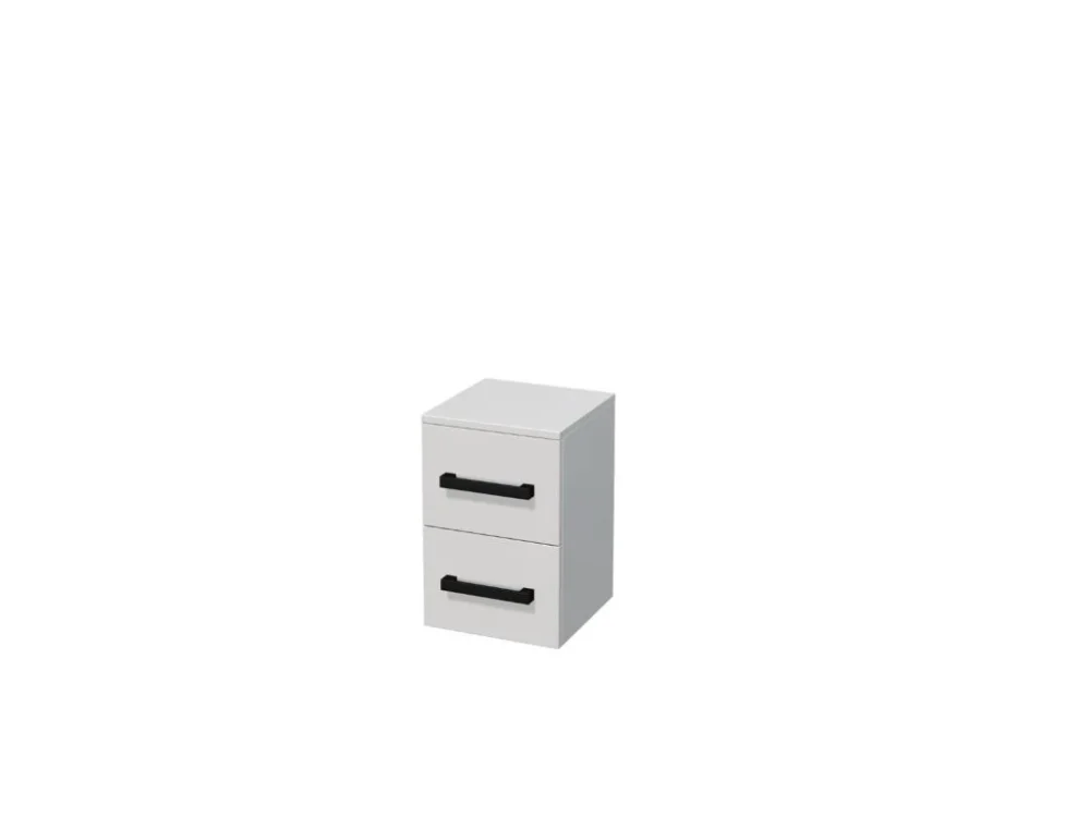 Novinka SAT Koupelnová skříňka nízká s černou úchytkou SAT Cube Way 32,5x49,3x33 cm bílá lesk lesk/mat CUBE3CN32BL
