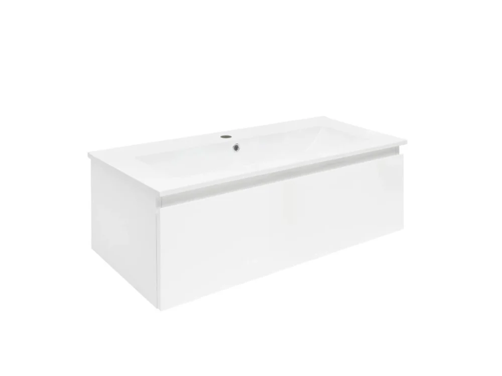 Objednat Nyní SAT Koupelnová skříňka s umyvadlem SAT B-WAY 99x30x45 cm bílá lesk BWAY100WU4