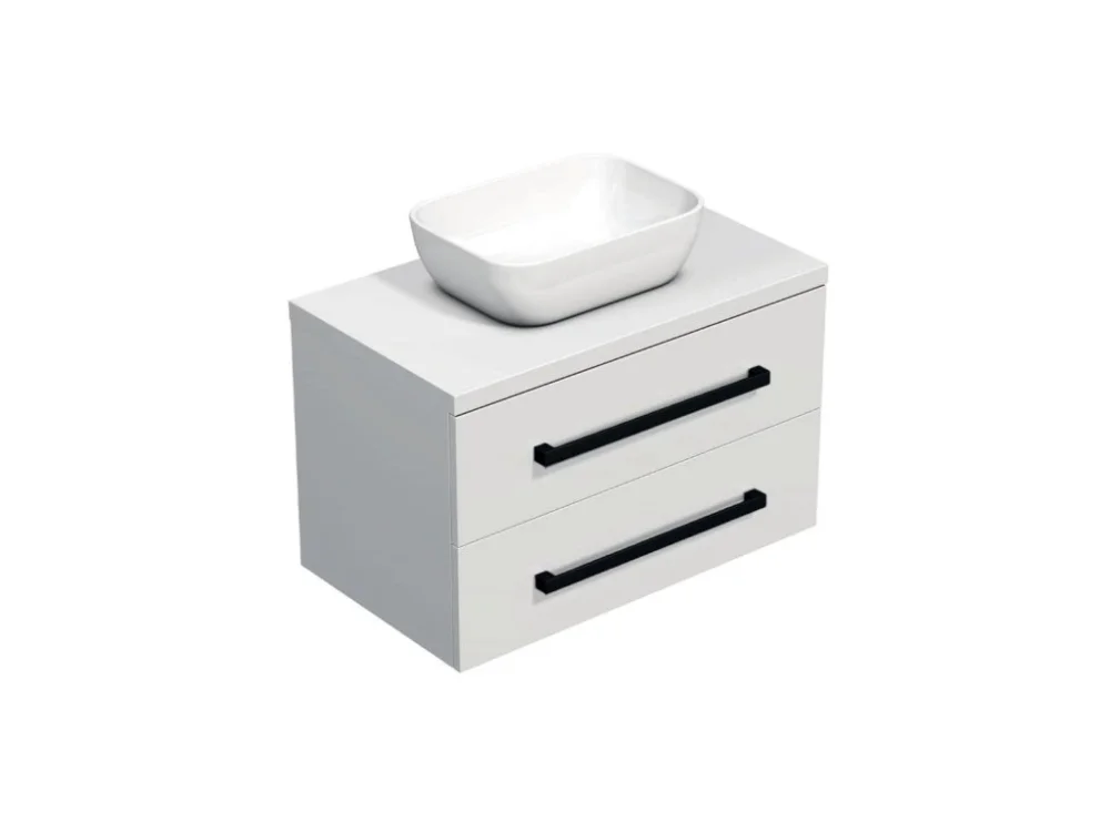 SAT Koupelnová skříňka s černou úchytkou a krycí deskou SAT Cube Way 80x47,5x46 cm bílá lesk CUBE46C803BI45 Ihned K Objednání