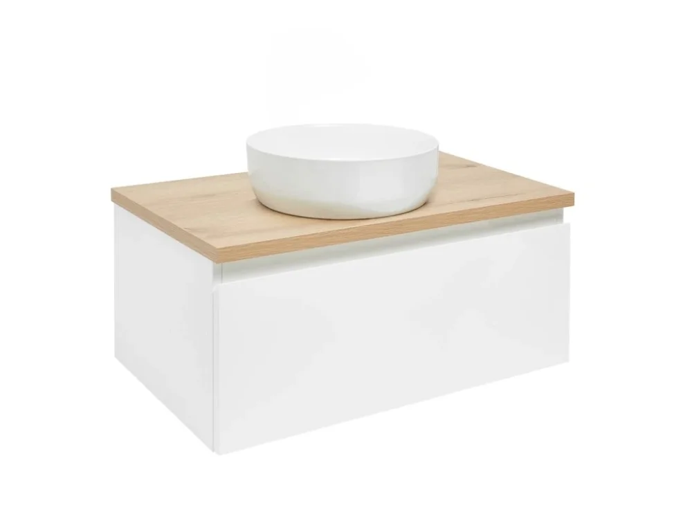 Pouze Dnes SAT Koupelnová skříňka s krycí deskou SAT B-WAY 79x30x45 cm bílá lesk BWAY80WDOAK
