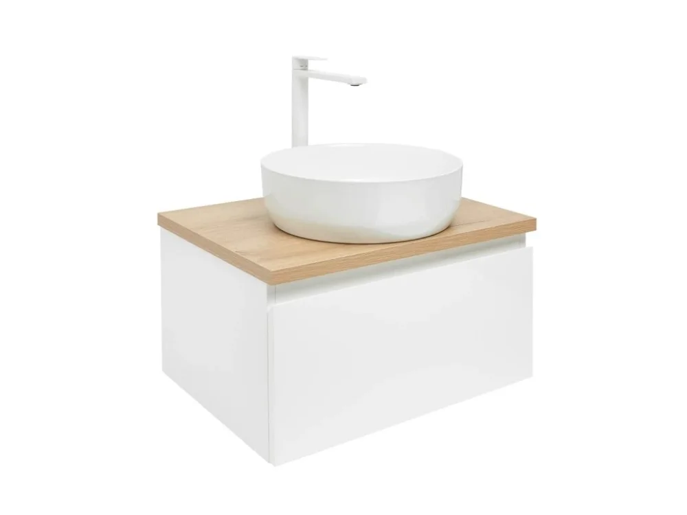 SAT Koupelnová skříňka s krycí deskou SAT B-WAY 59x30x45 cm bílá lesk BWAY60WDOAKU2B Časově Omezené