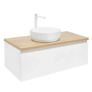 Zlevněný SAT Koupelnová skříňka s krycí deskou SAT B-WAY 99x30x45 cm bílá lesk BWAY100WDOAKU2B