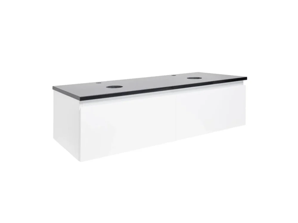 SAT Koupelnová skříňka s kamennou krycí deskou SAT B-WAY 119x30x45 cm bílá lesk BWAY120WTK Pouze Dnes