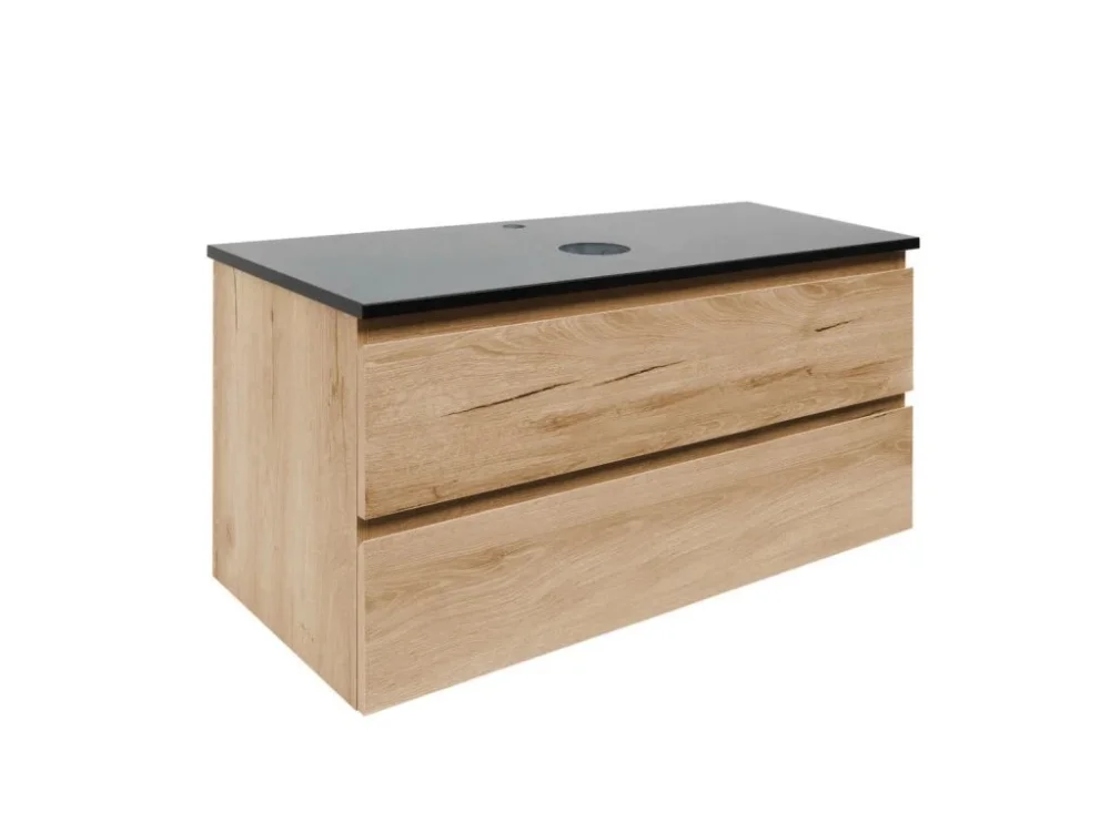 Vysoce Kvalitní SAT Koupelnová skříňka s krycí deskou z kamene SAT B-Way 99x50x45 cm dub mat BWAY2100OAKTK