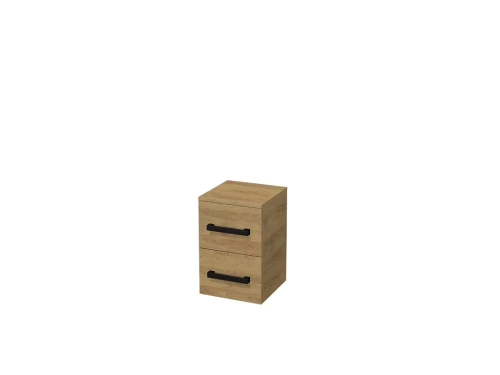 SAT Koupelnová skříňka nízká s černou úchytkou SAT Cube Way 32,5x49,3x33 cm dub Hickory mat CUBE3CN32DH Akční Nabídka