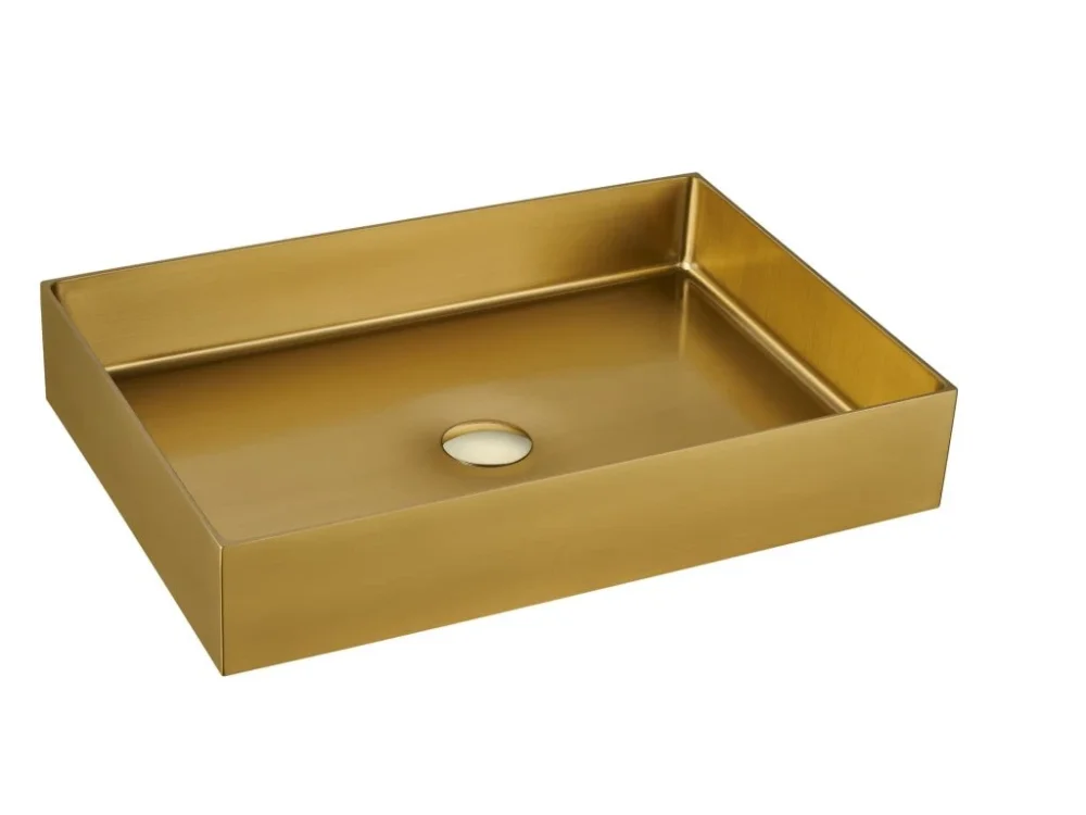 SAT Umyvadlo na desku ve zlaté barvě SAT Aurum 55x38 cm bez přepadu SATAUR5538BG Nejlepší Volba