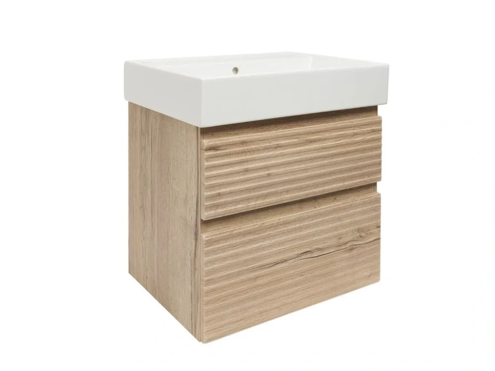 Naturel Koupelnová skříňka 2 zásuvková s umyvadlem Naturel Savona 58x53x44,8 cm dub Halifax mat SAVONA260DHSAT Nejprodávanější