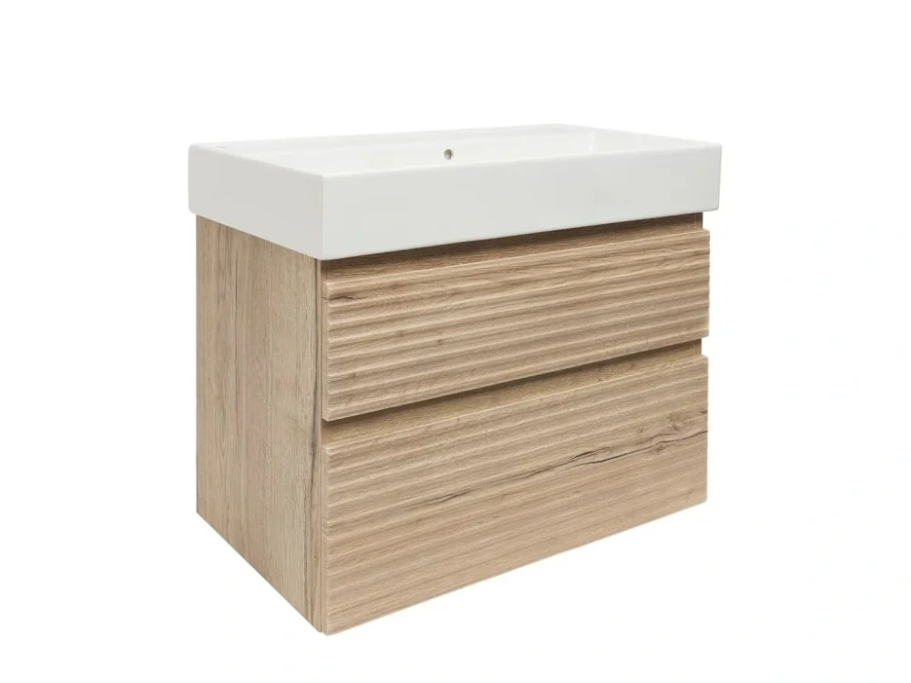 Naturel Koupelnová skříňka 2 zásuvková s umyvadlem Naturel Savona 78x53x44,8 cm dub Halifax mat SAVONA280DHSAT Bezpečná Platba