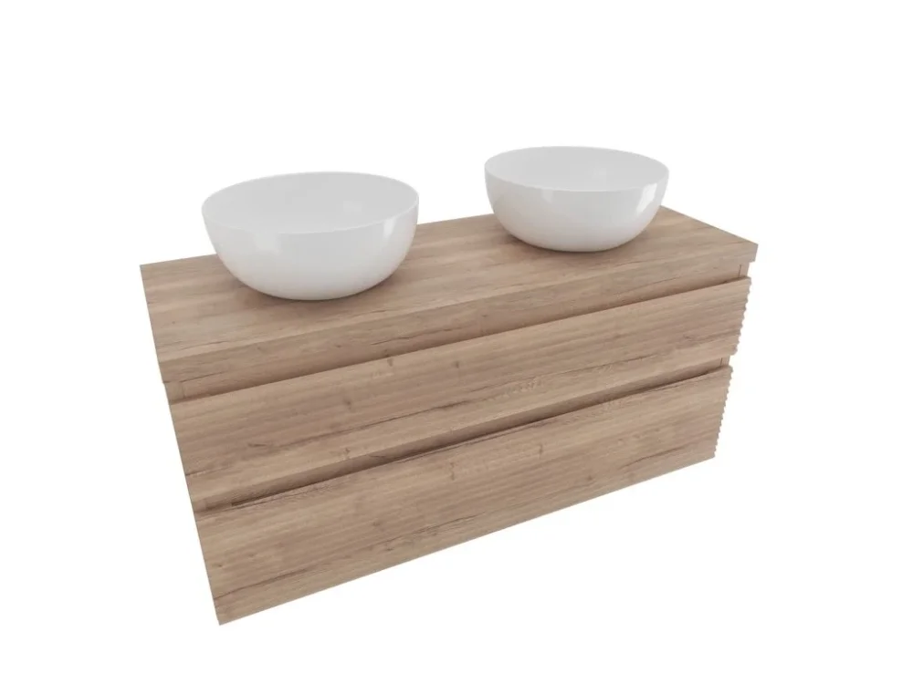 Naturel Koupelnová skříňka 2 zásuvková s krycí deskou Naturel Savona 118x53x44,8 cm dub Halifax mat SAVONA2120DHD Ověřený
