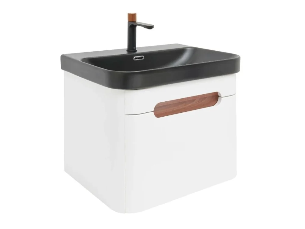 SAT Koupelnová skříňka s umyvadlem a baterií SAT Fusion 57,5x43x45 cm bílá matná mat SATFUSION60WBKMBA Top Prodej