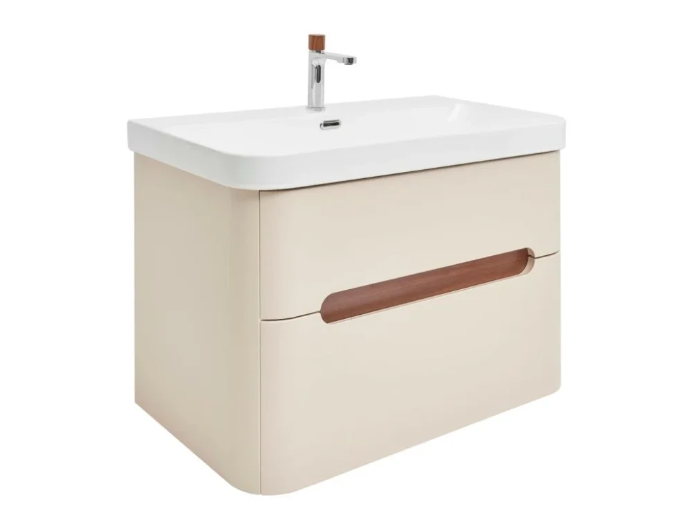 SAT Koupelnová skříňka s umyvadlem a baterií SAT Fusion 77,5x53x45 cm pískově béžová mat SATFUSION280BEUBA Novinka