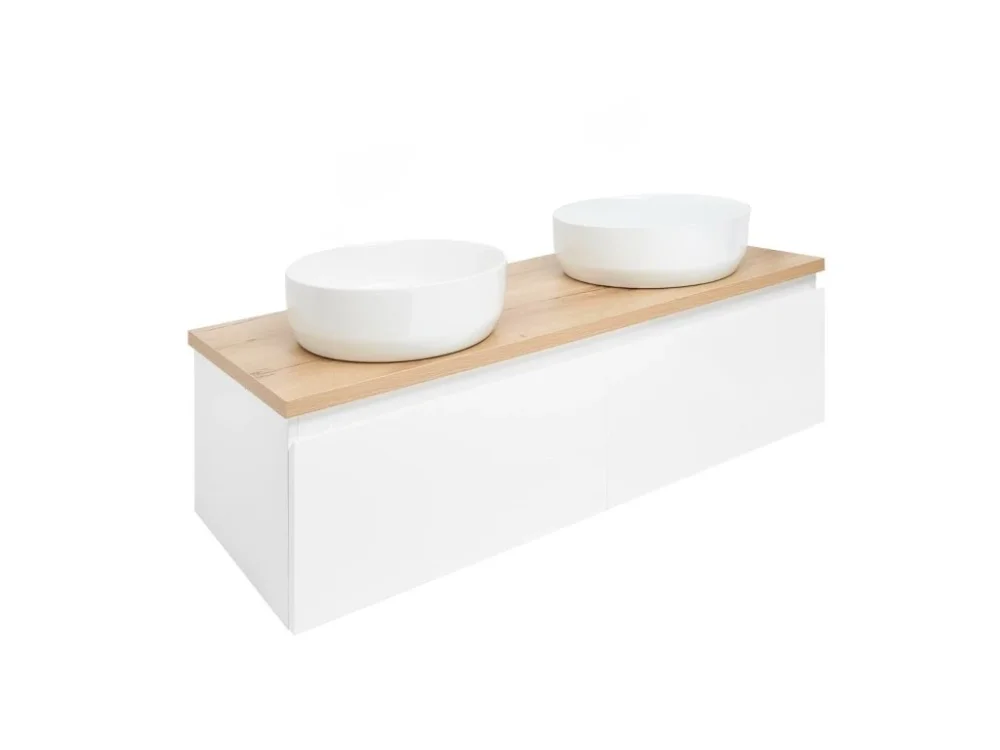 Zlevněný SAT Koupelnová skříňka s krycí deskou SAT B-Way 119x30x45 cm bílá lesk BWAY120WDOAKU2
