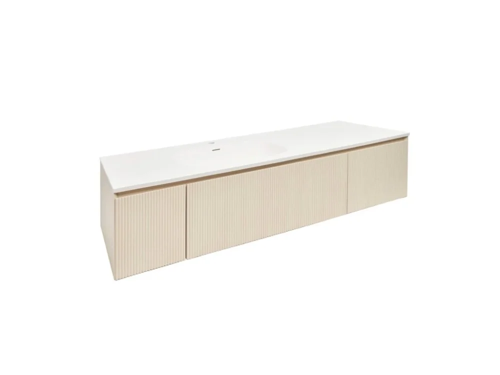 Omezená Nabídka Naturel Koupelnová skříňka s umyvadlem Naturel Austen 165x35x52 cm beige mat Naturel Austen165BG