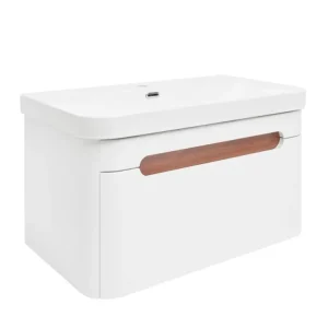 Akce SAT Koupelnová skříňka s umyvadlem SAT Fusion 77,5x43x45 cm bílá matná mat SATFUSION80WU