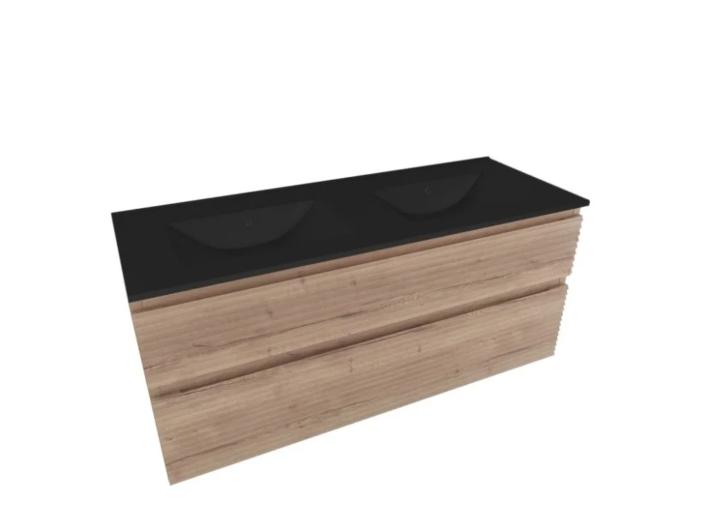 Naturel Koupelnová skříňka 2 zásuvková s umyvadlem Naturel Savona 118x53x44,8 cm dub Halifax mat SAVONA2120DHC Vysoce Kvalitní