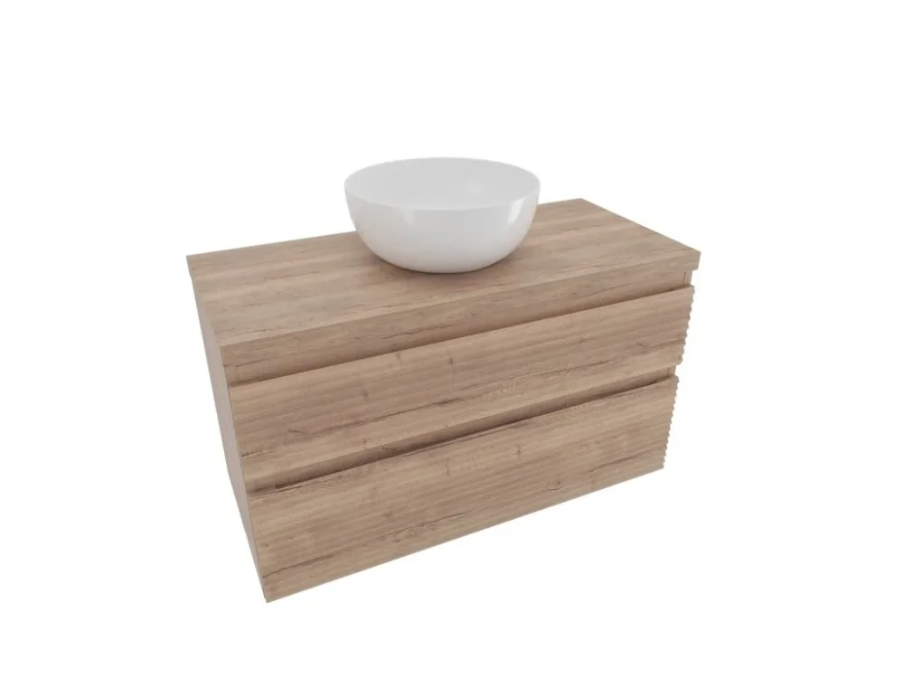 Zlevněný Naturel Koupelnová skříňka 2 zásuvková s krycí deskou Naturel Savona 98x53x44,8 cm dub Halifax mat SAVONA2100DHD