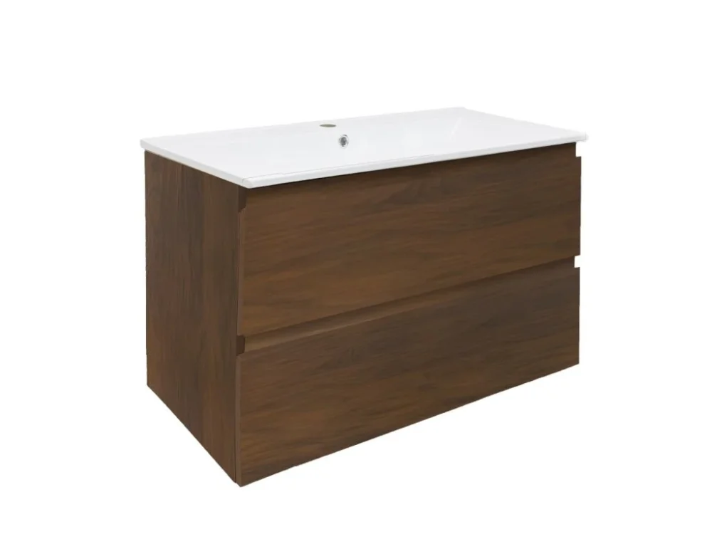 SAT Koupelnová skříňka s umyvadlem SAT B-Way 99x50x45 cm ořech mat BWAY2100NUTU4BI Autentický