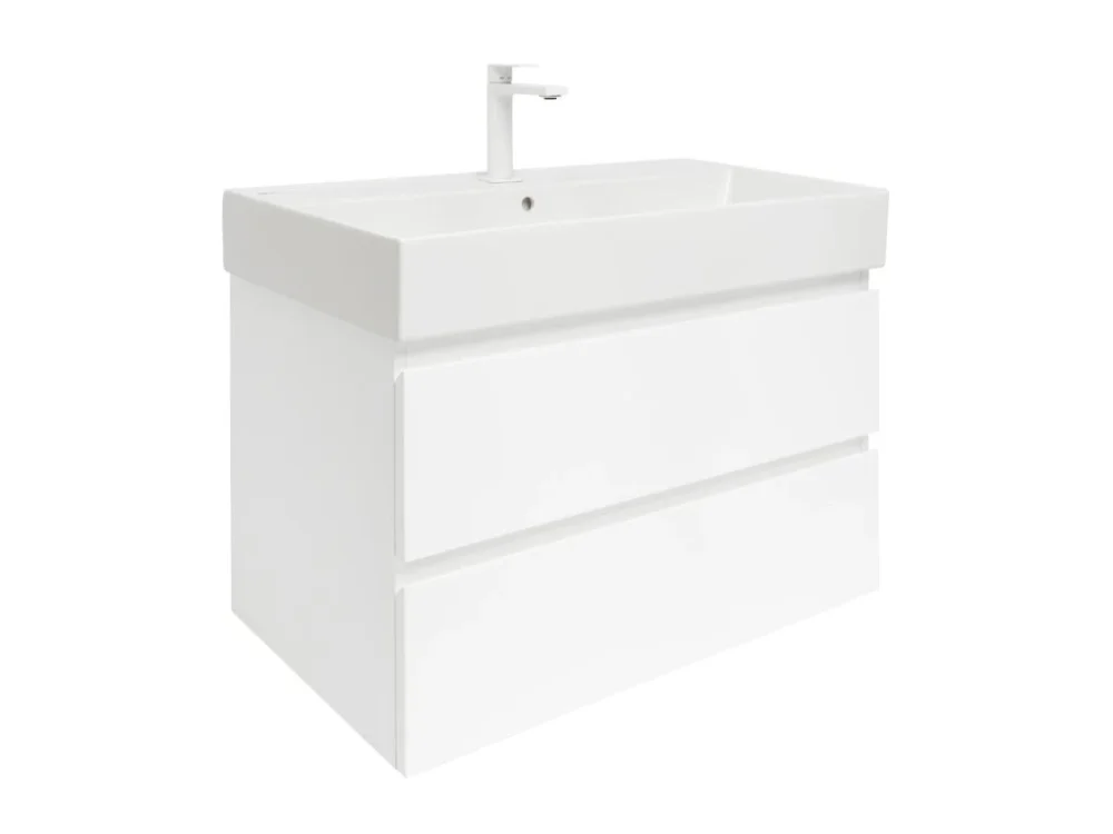 Akční Cena SAT Koupelnová skříňka s umyvadlem SAT B-Way 79x50x45 cm bílá lesk BWAY280WU2BBI